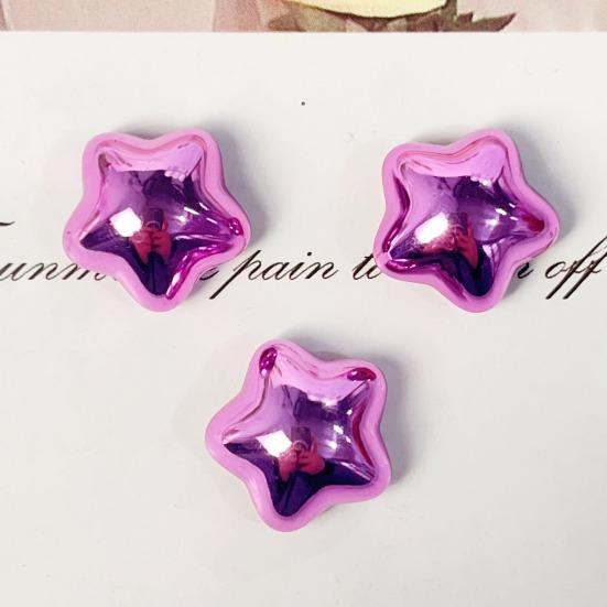Metallic Star Charms 16mm Electroplated Flatback Stars Five-Pointed Star Charms for DIY Mobile Phone Cases Jewelry Making Hairpins Craft Supplies