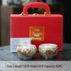 Gold Thread Enamel Gilded Sterling Silver Tea Cup: Auspicious Dragon and Phoenix Design - Creative Gift Set.