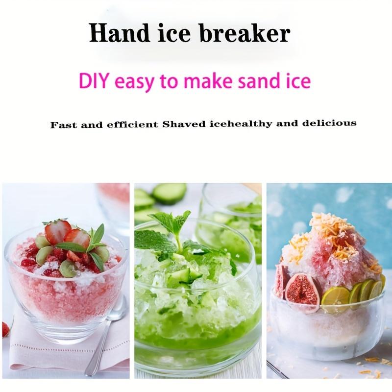 Portable Hand Crank Snow Cone Machine Manual Shaved Ice Maker Perfect for Summer Parties and Slushy Making Kitchen Tools