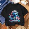 Popular Cartoon Children Tee Stitch Street Fashion For Boys Girls Summer Lightweight Casual Wear 3-14Y