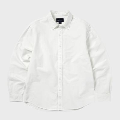 ThIs Is Never ThaT Overdyed T Logo Oxford shirT whiTe
