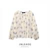 Jnleaog Autumn New Women's Clothing Fashion Style Design Flower Print Translucent Shirt 2587056330