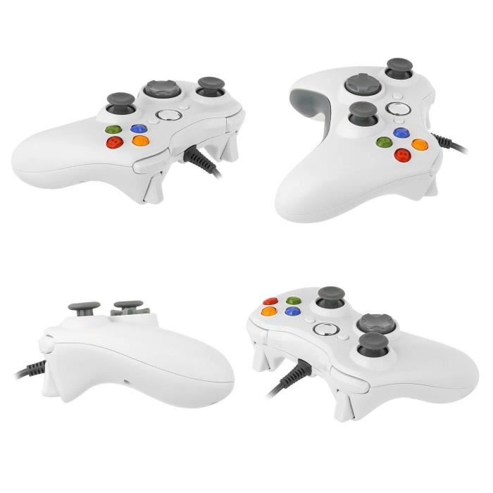 Gamepad - Microsoft - Xbox 360 - Filaire - Blanc - Ergonomique