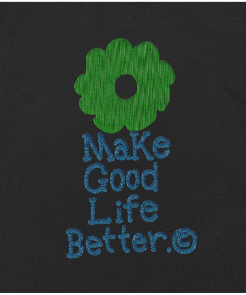 MATCHGLOBE Lucky Flower Crop Top (Black)