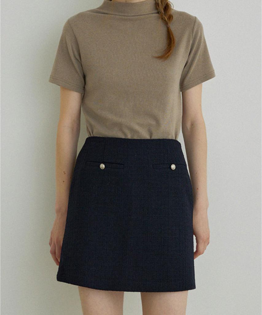 Aejeuipeu Ferry Tweed Skirt (Navy)