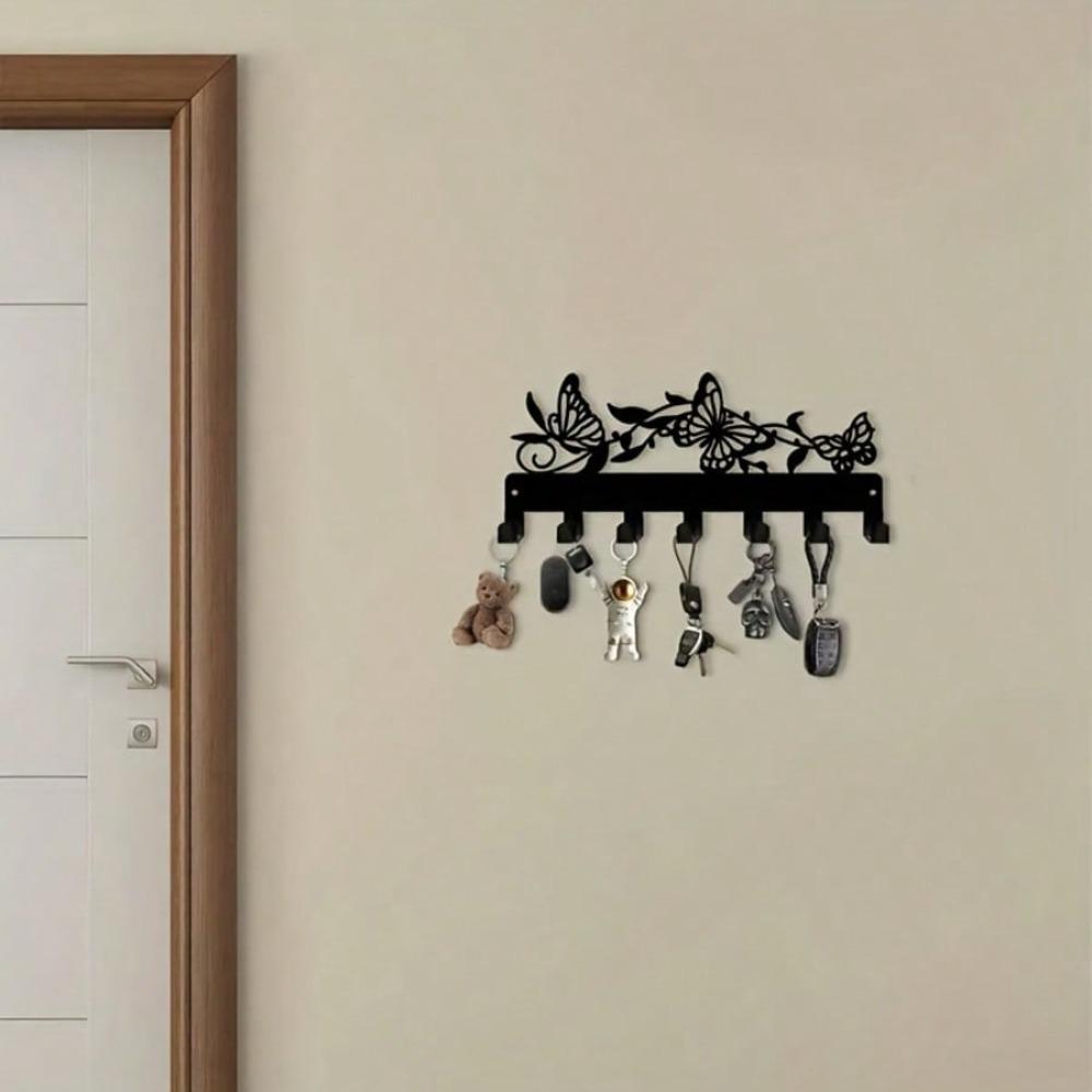 Metalen Vlinder Sleutelhaak Wandmontage Ruimtebesparend Duurzaam Huis Kantoor Keuken Badkamer Decor