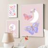 Pastel Moon Butterfly Daisy Flowers Bedroom Wall Art Canvas Painting Nordic Posters And Prints Pictures Living Room Home Decor