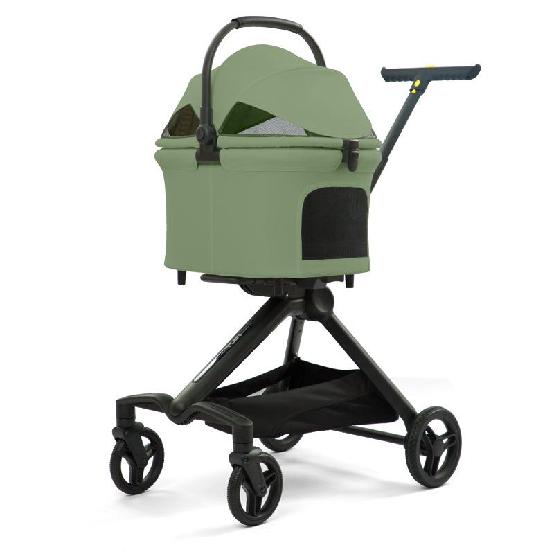 Самая продаваемая амортизирующая коляска для питомцев: Складывание одной кнопкой для маленьких собак в Японии и Корее Pet Companion - 30 lbs Capacity