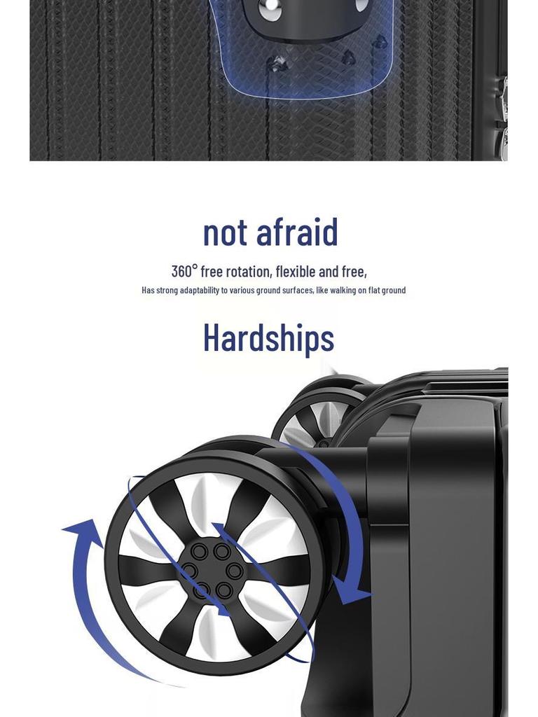 32-Inch Large Capacity Trolley Suitcase with Universal Wheels - Durable Leather Design for Men and Women