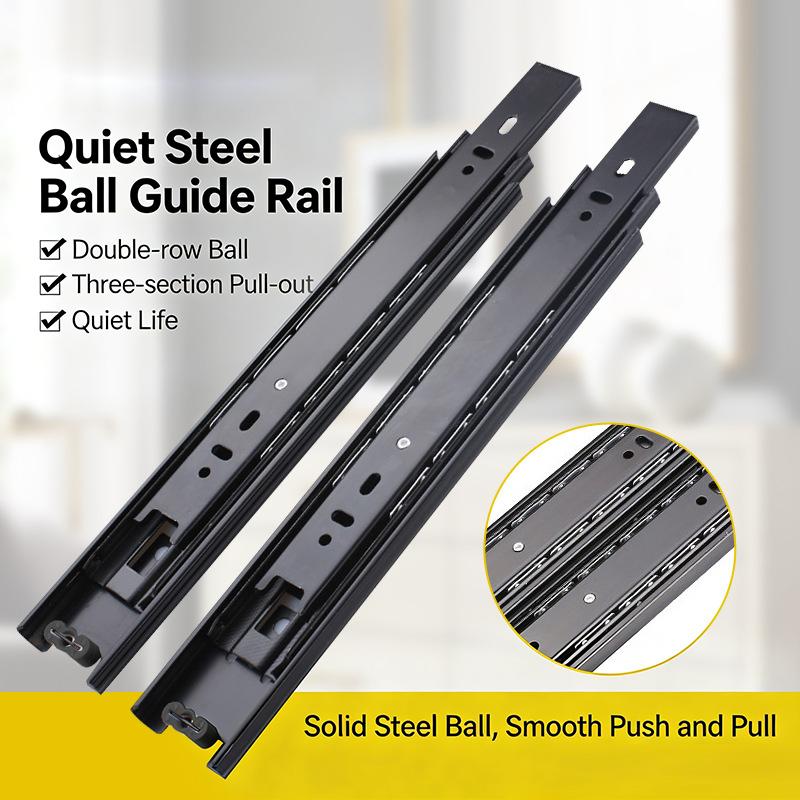 Heavy Duty Drawer Guide Full Extension Ball Bearing Slides Per Pair Buffer And Silent Wardrobe Furniture Hardware Accessories