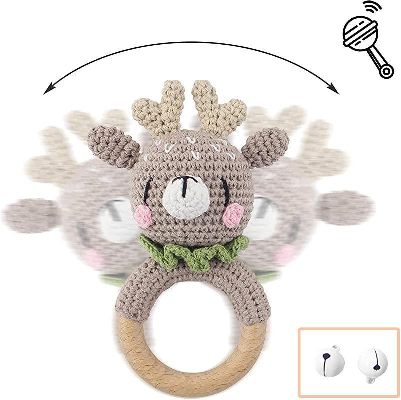 Creative Hand-Knitted Rattle 0-1 Year Old Baby Rattle Toy Child Soothing Can Bite Hand-Held Rattle Gift