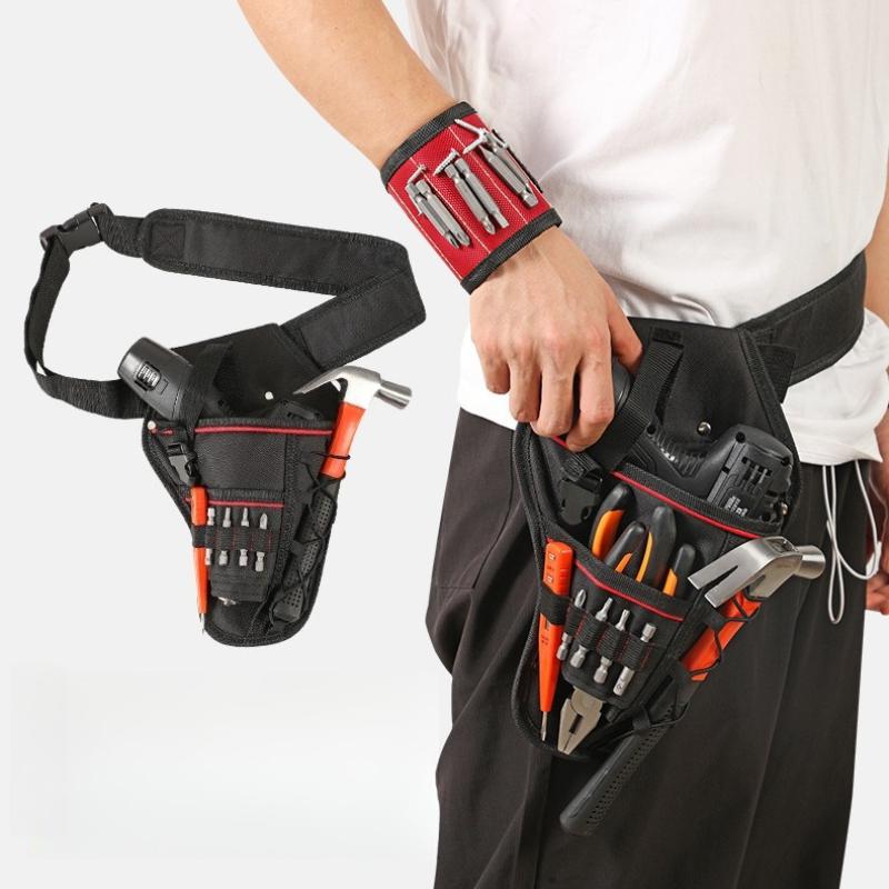 Electric Wrench Tool Belt Bag Portable Repair Tool Bag Thickened Wear-resistant Electrician Bag Hanging Waist Tool Storage Bag