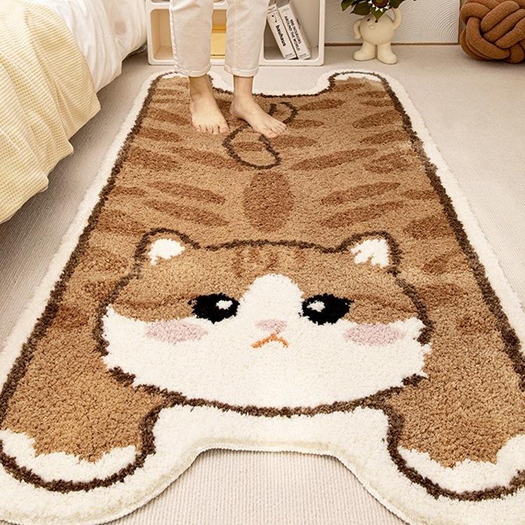 Cute Long Plush Bed  Bedroom Carpet Bay Window Balcony Living Room Children's Room Floor Mat Anti Slip