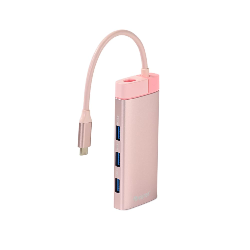 EGRET 1to5 to USB HDMI Docking Cable 100W PD USB Video Pink EH23-5C USB-C USB-C Hub, Adapter, Connector, Station, Management, Aluminum, 5-in-1,