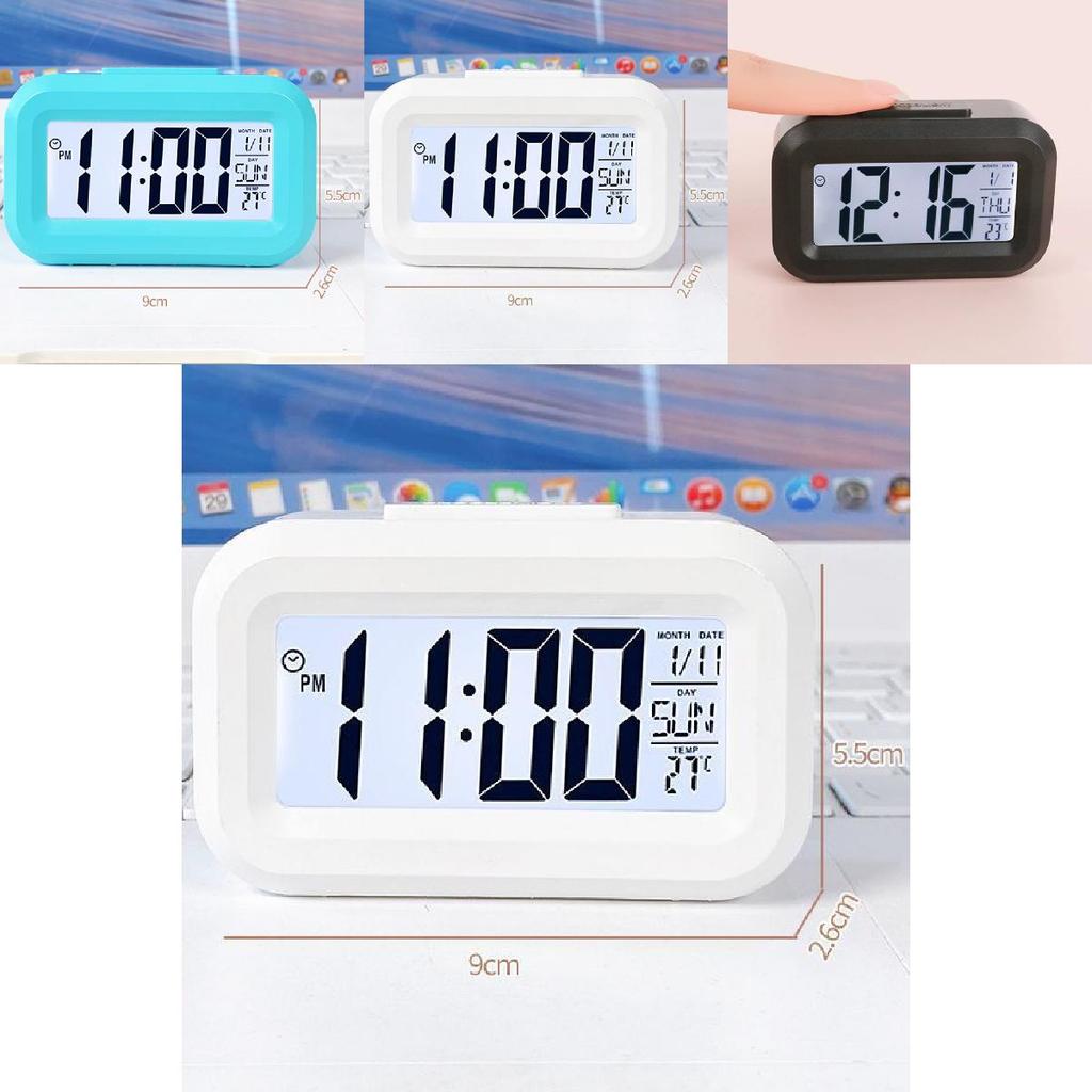 Cartoon Kids Mini Electronic Alarm Clock With Temperature Display Night Light For Childrens Room Decor