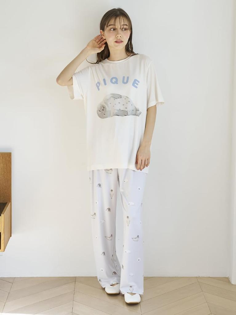 gelato pique Seal Print PWCT252206 OWHT F T-Shirt Women's