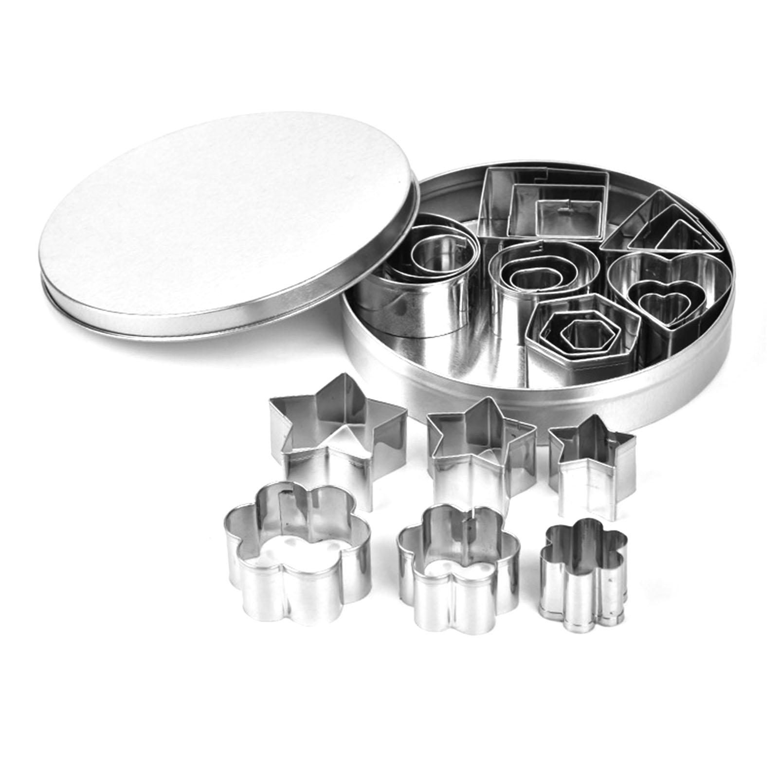 

24 шт. Формочки для печенья из нержавеющей стали Круглые Сердце Звезда Цветок Треугольник Шестиугольник Форма Резак для выпечки печенья