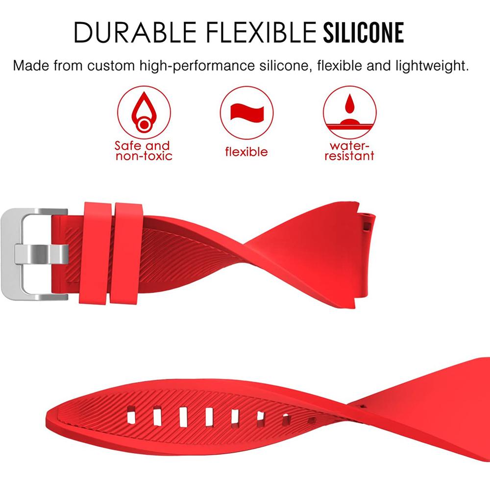 Classic 22mm Silicone Watch Strap for Fossil Gen 5/Men's Gen 4/Women Gen 4 & Asus Zenwatch 2 & Garmin Vivoactive 4 Bands Quick Release