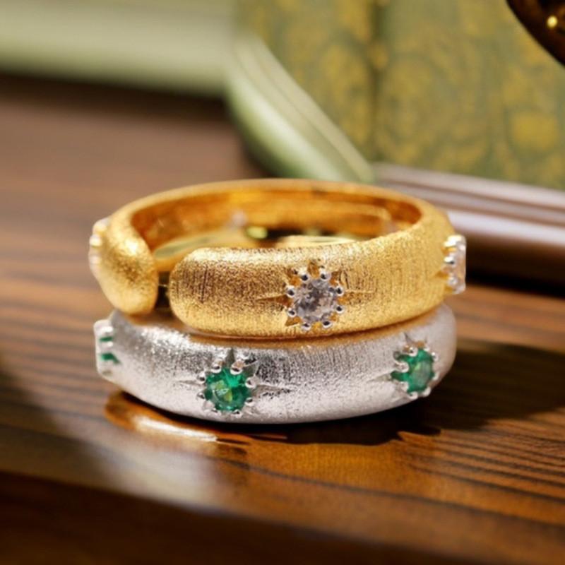 Einzigartiger schmaler Sternburst-Ring für Damen Modisches Kupfer Verstellbares Design für jeden Anlass