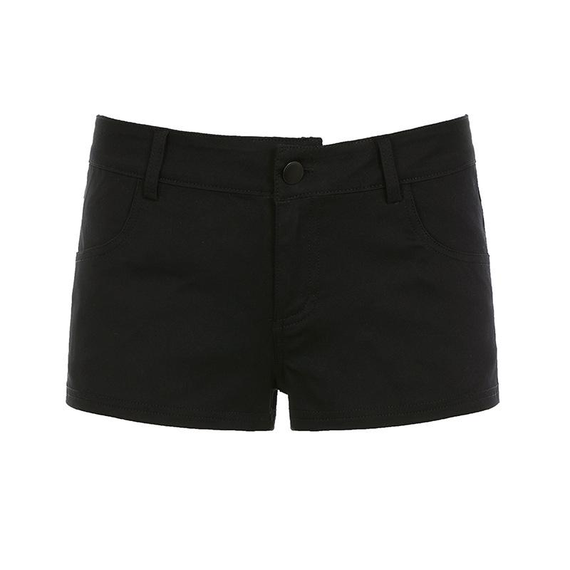 American Dark Style Spicy Girl Low-Waist Black Hot Shorts - Fashionable, Versatile Summer Casual Wear 2026 Small чёрный