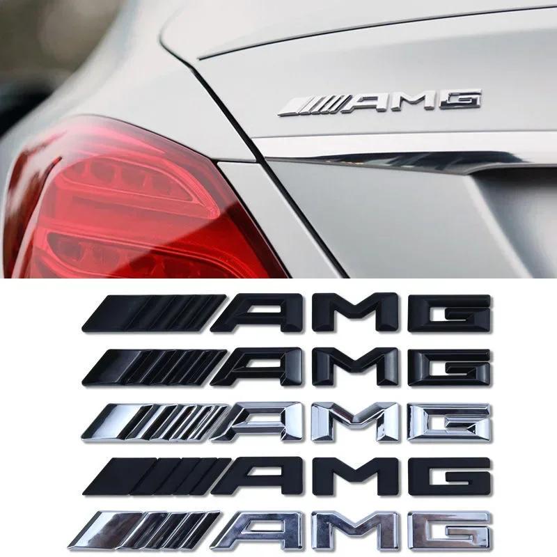 C200 E300 2026 Hot 1Pcs AMG Letters Sticker  ABS Car Rear Trunk Emblem For Mercedes Benz AMG A B C E G CLA C63 C63S E53 GT SLK W