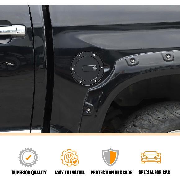 LLKUANG Gas Fuel Tank Cap Protector Cover Compatible with Toyota Tundra 2007-2021,Fuel Tank Door Cover Car Oil Gas Cap Door Cover Trim Decorative