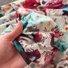 Summer Sweet Ethnic Style Retro Deep V-neck Wooden Ear Edge Sleeveless Printed Dress Women Cake Fairy Long Dress