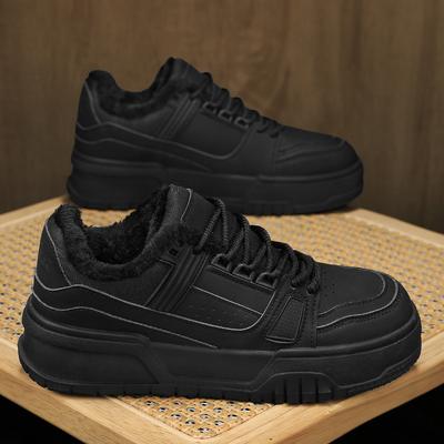 Men'S Shoes Autumn And Winter New Low-Top Thick Baseplate Shoes Velvet Warm And Comfortable Flat Tide Shoes Casual Sports Shoes Men