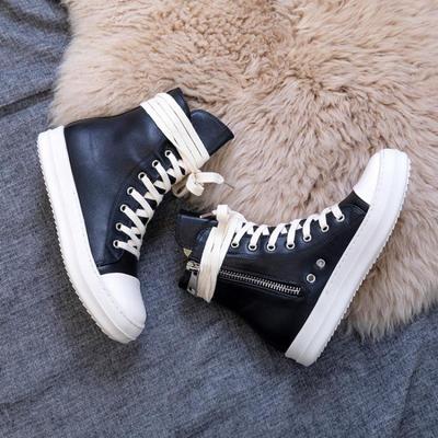 2022 Fashion Women Black Sneakers Plus Size 44 Women Sneakers Zipper Canvas Casual Shoes Woman Spring Ladies Shoe