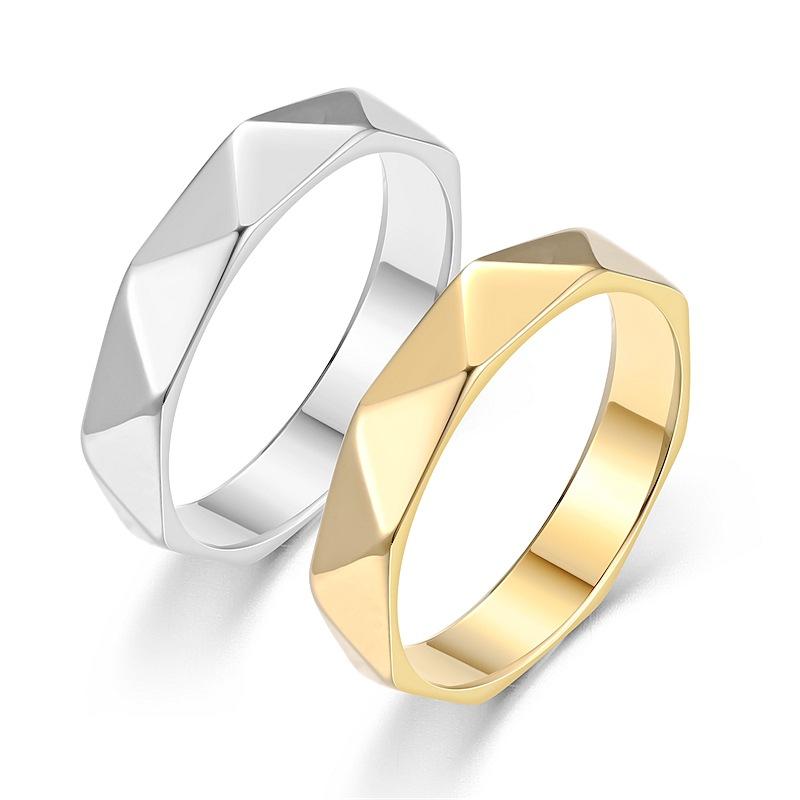 High-end Personalized Rhombus Ring, Niche Fashion Hand Jewelry Couple Ring, with Jewelry