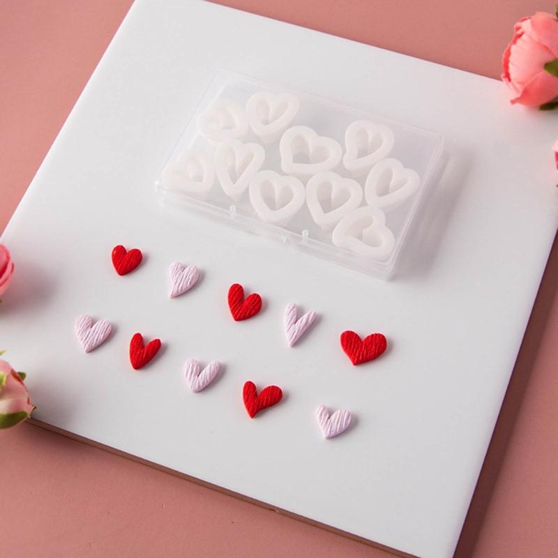 Heart Modelling Clay Earring Mold Mini Heart Earring Jewelry Ornament