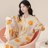 New Style Pajamas for Women in Spring and Autumn, Long Sleeved Pants, Loose Cardigans, Cartoon Home Clothes