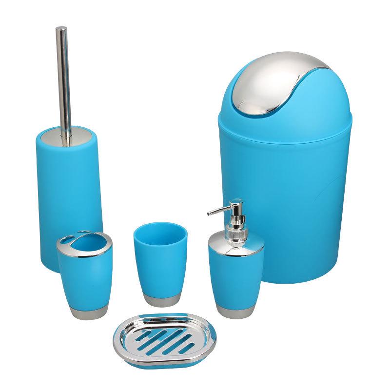 Elegant Euro-American Bathroom Set: 6-Piece Toiletries & Electroplated Lotion Bottle