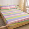 Solid Color Washed Cotton Fitted Sheet with Non-Slip Feature and Pillowcase
