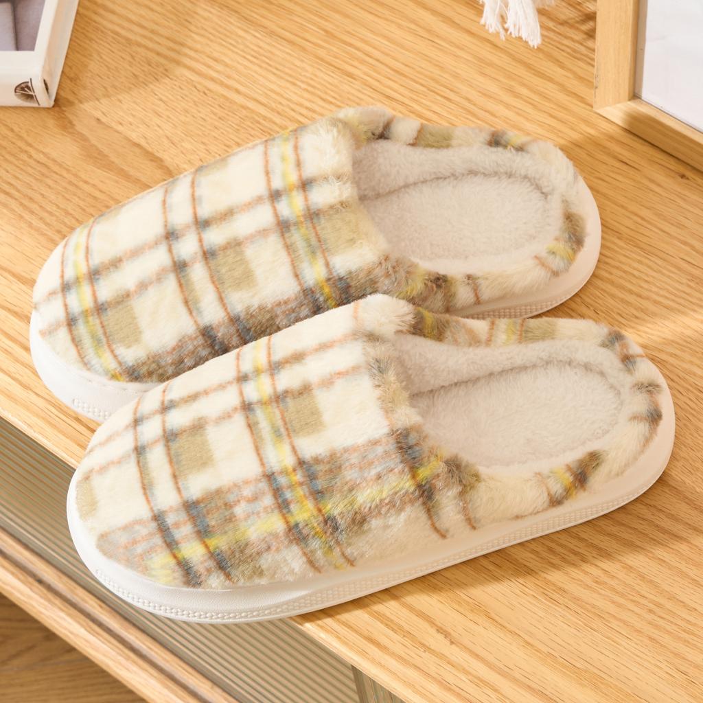 Platform Women Home Slippers Plush Warm Thick Bottom Slides Breathable Soft Non-slip Slippers Indoor Outdoor Men Casual Slippers