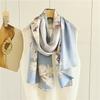 Graceful 100% Pure Silk Scarf Women Elegant Mulberry Silk Floral Neckerchief Scarves Shawls