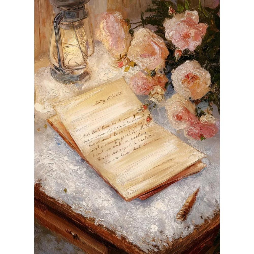 Peony Tulip Pink Roses Valentines Day Romantic Floral Vase Poster Print Wall Art Pictures Canvas Painting Room Home Decor Gift