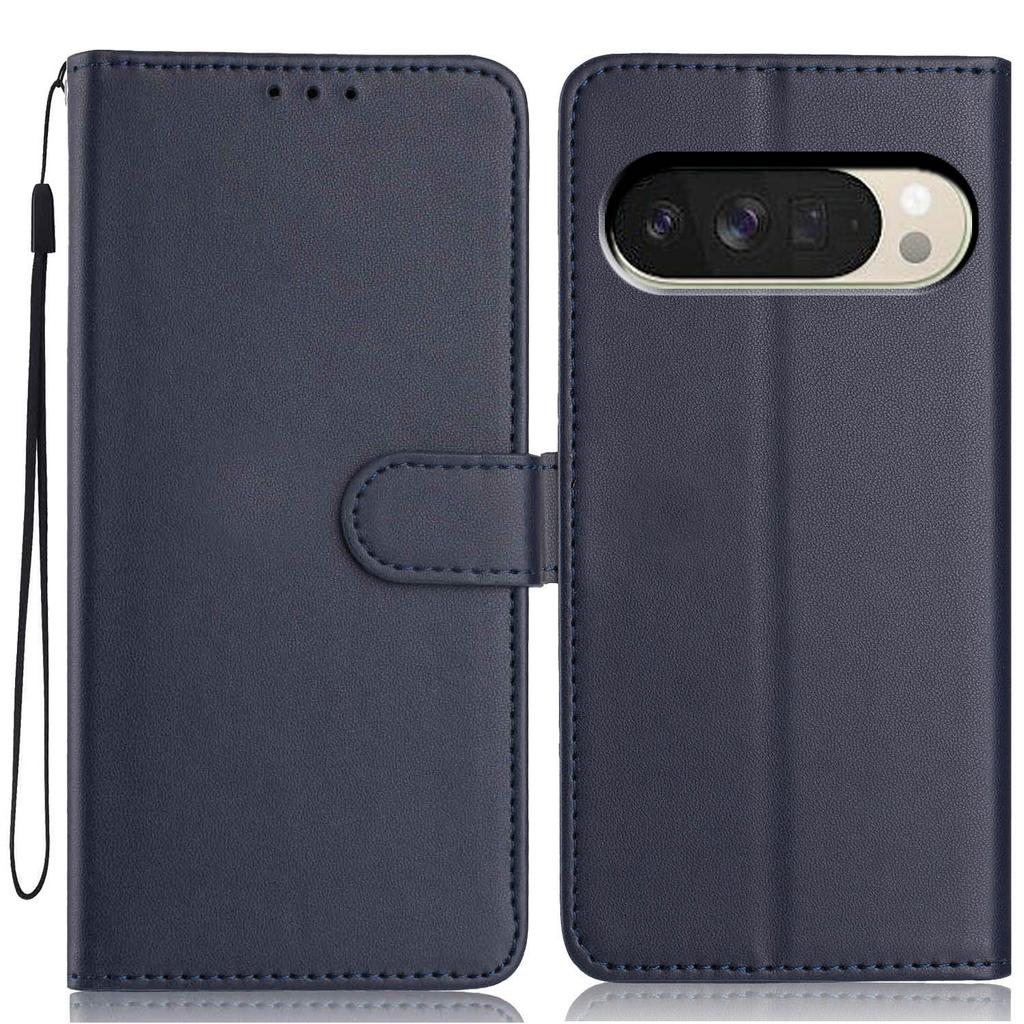 For Google Pixel 10 Pro XL/9 Pro XL Wallet Case with Strap/Multiple Card Slots Solid Color Leather Stand Phone Cover