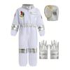 Disfraz de Astronauta de EE. UU. para Niños Deluxe Estampado Dibujos Animados Traje Espacial Blanco Mono Halloween Juego de Rol Aventura Guantes Set de Gorro