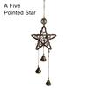 Hanging Design Wind Five-point Shape Chime Stylish Metal Creative Witch Bells for Porch
