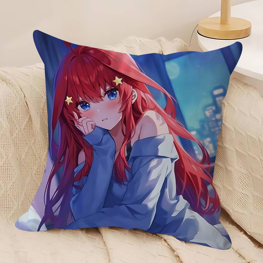 Anime N-Nakano-Itsuki Cushion Cover Inches Farmhouse Decor Home Throw Pillow Covers For Couch Decorations