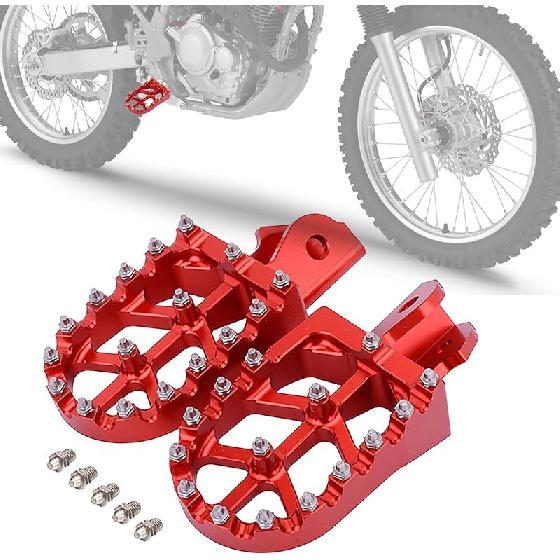 Dirt Bike Foot Pegs,Motorcycle Footpegs Wider Foot Rest Pedal CNC for CRF250F 19-23 XR150L 15-23 HAWK 250 CRF150F CRF230F 03-19 Red