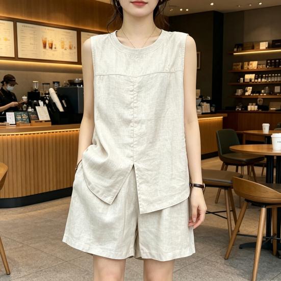 Yousheng Summer 2 Piece Sets for Women, Short Sleeve Crew Neck Top And Shorts Matching Set, Casual Loose Lounge Outfits
