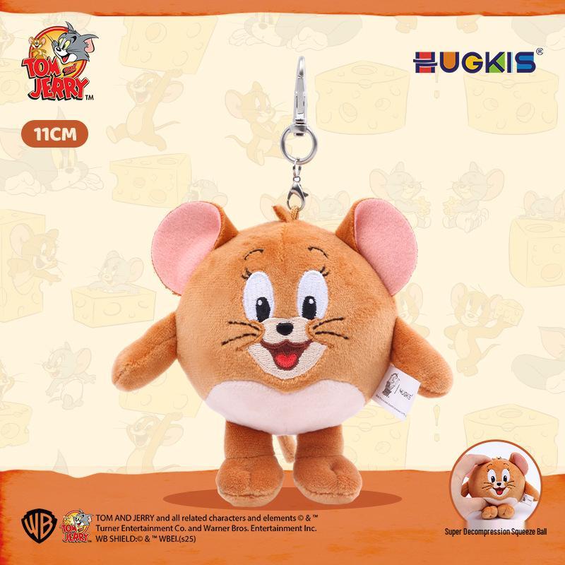 Tom & Jerry Plush Toys: Cat Pendant & Mouse Keychain Charms for Kids