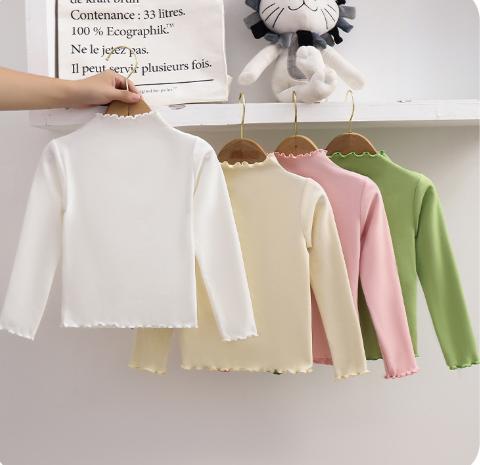 Girls Winter Ruffle Trim Long Sleeve Layering Top
