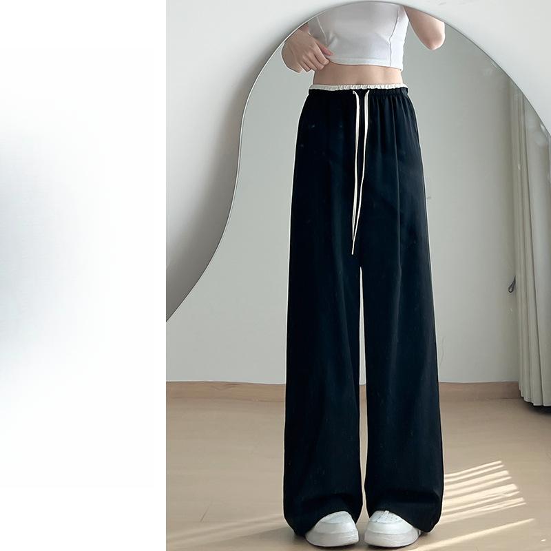 

Брюки палаццо женские летние тонкие новые с высокой посадкой свободные и стройнящие свободного кроя прохладные XL