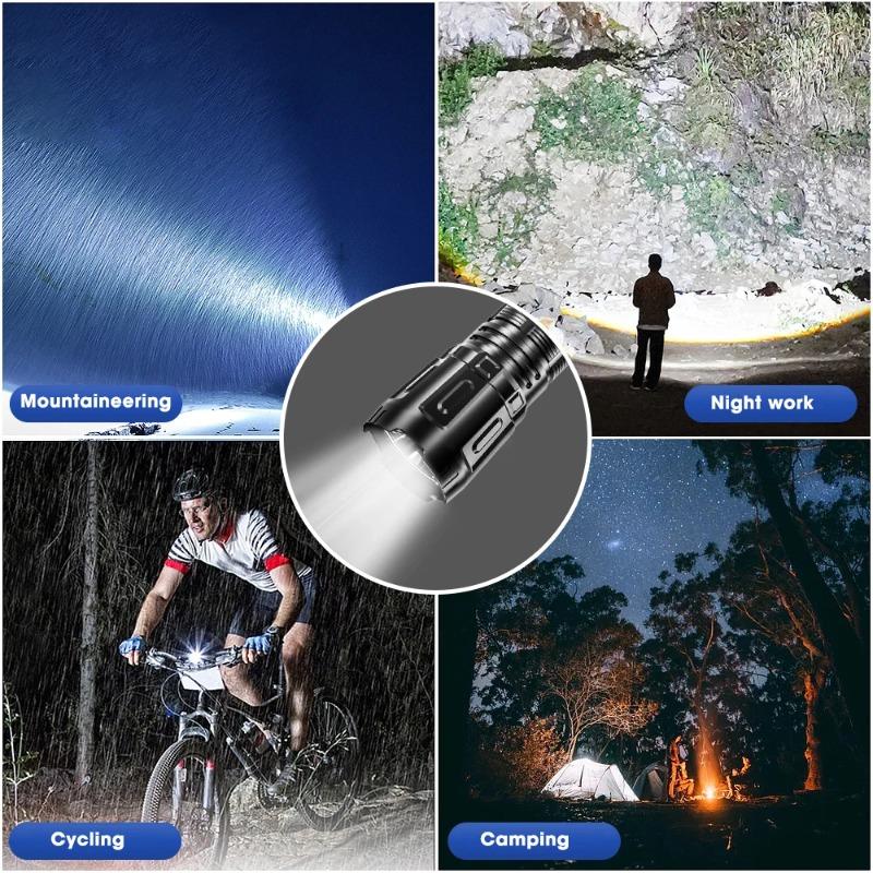 Ultra Bright Flashlight ABS Strong Light Focusing LED Flash Light Rechargeable Zoom Xenon Forces Outdoor Multi-function Torch