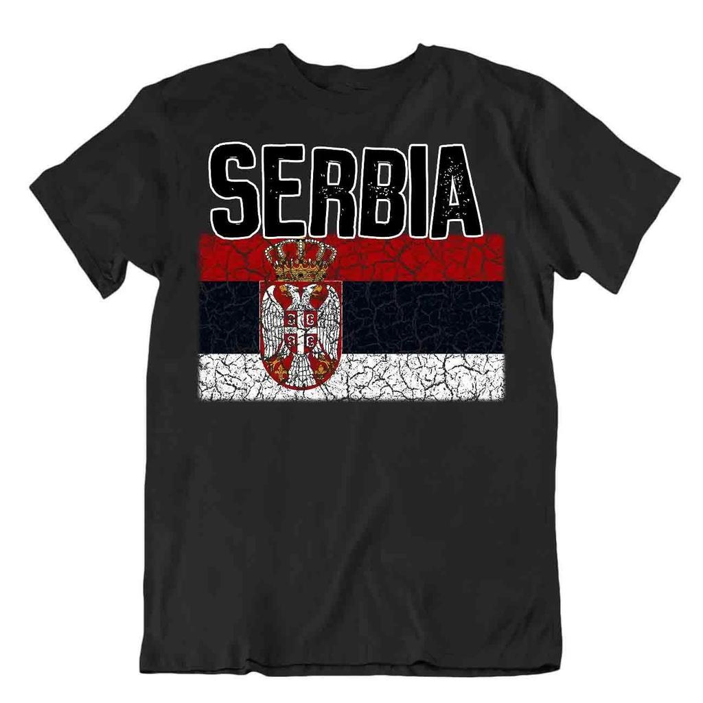 Flag T-Shirt Serbia Fashion Country Souvenir Gift Tee Pride logo