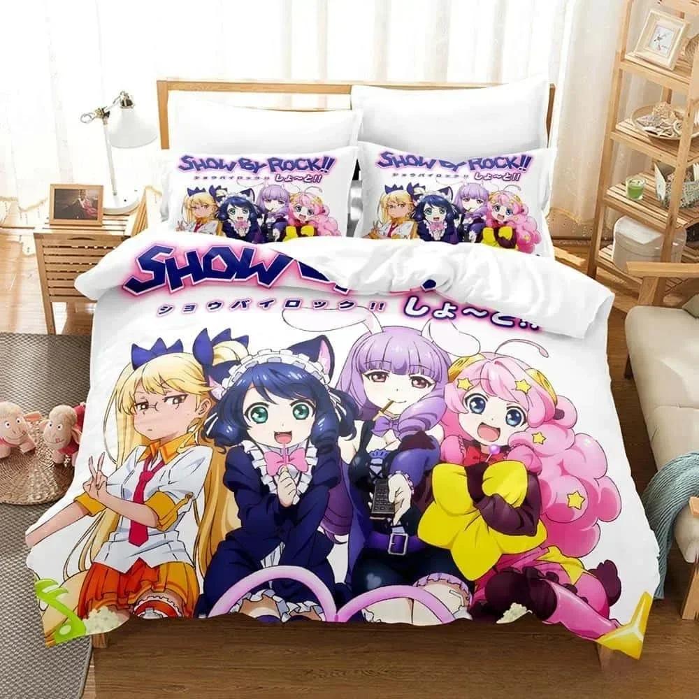 Anime Parure De Lit Bed Show By Rock! Bedding Set Single Twin Full Queen King Size Bed Set Adult Kid Bedroom Duvet Cover Sets