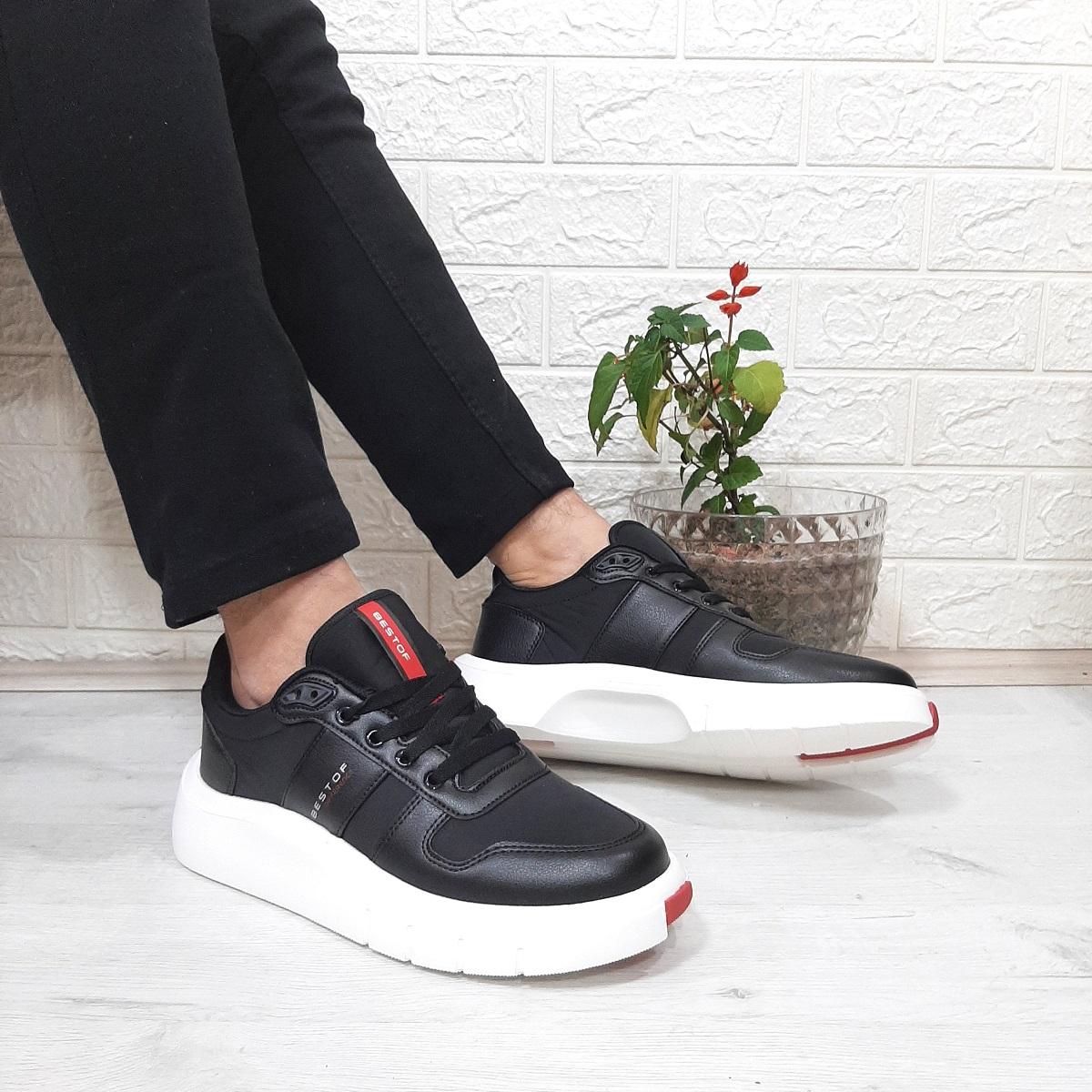 

Bestof 544 Black-White Fuspet Thick Soled Sports Shoes 40 чорний білий колір